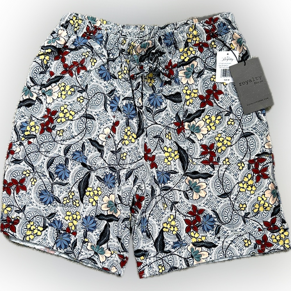 Royalty for Me Batik Floral 100% Rayon Pull On Shorts Women’s Size M NEW